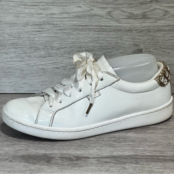 Keds x Kate Spade Ace Flower Appliqué White Sneakers ~ Size 8 - Picture 3 of 12